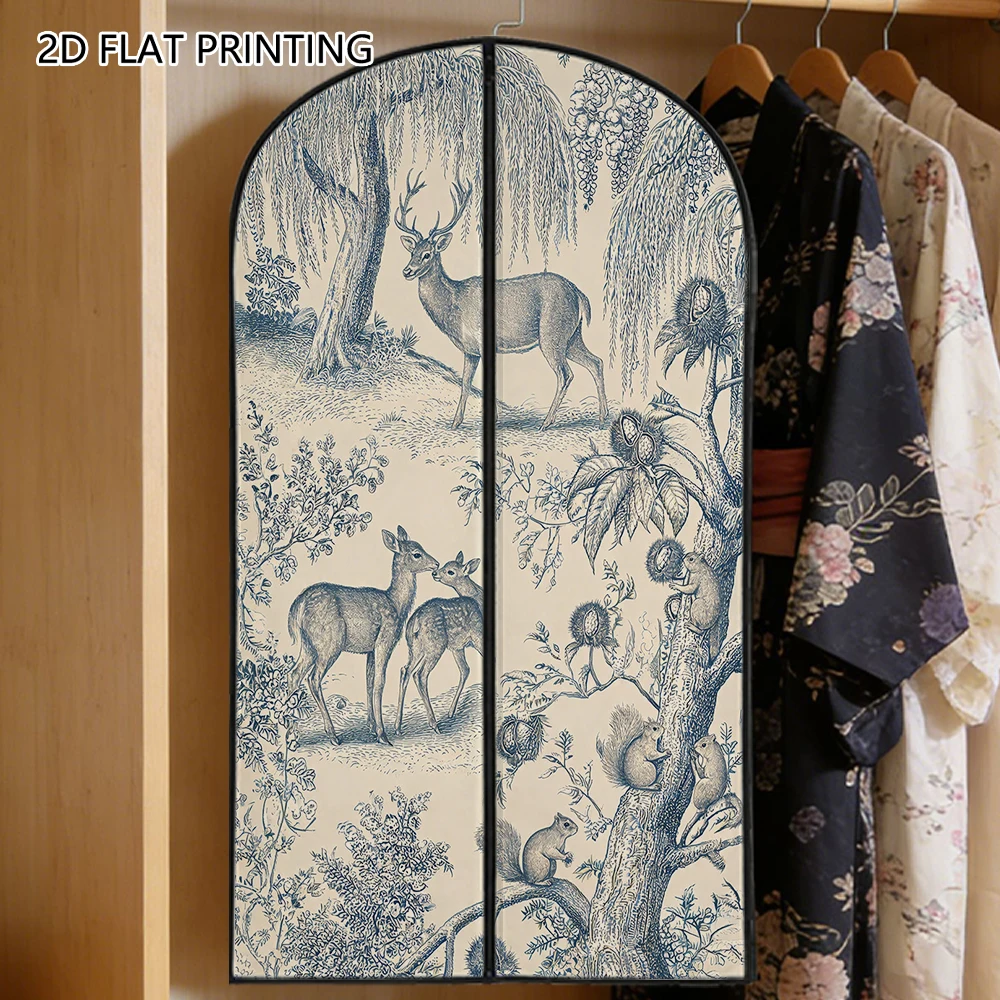 1pc deer squirrel Compressed Dust Cover Clothes Compression Hanging Storage Bag Household Wardrobe Organizer