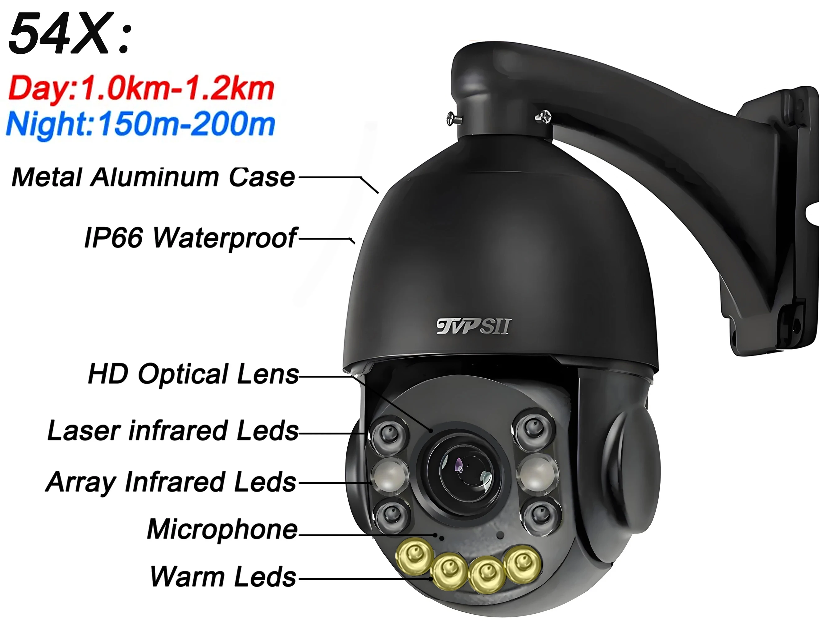 Metal Full Color Auto Tracking CamHi 8MP 4K 90X 54X Optical Zoom Audio 360° 2.4GHz 5.0GHz WIFI RJ45 PTZ Speed Dome IP Camera