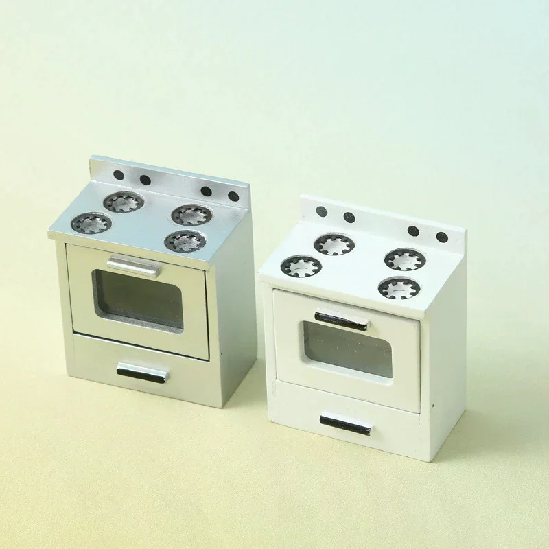 เตาแก๊สจำลองสำหรับบ้านตุ๊กตา 1/12 ของเล่นจำลองครัวขนาดเล็ก เฟอร์นิเจอร์ตกแต่งบ้านตุ๊กตา ของเล่นเสริมสร้างจินตนาการ