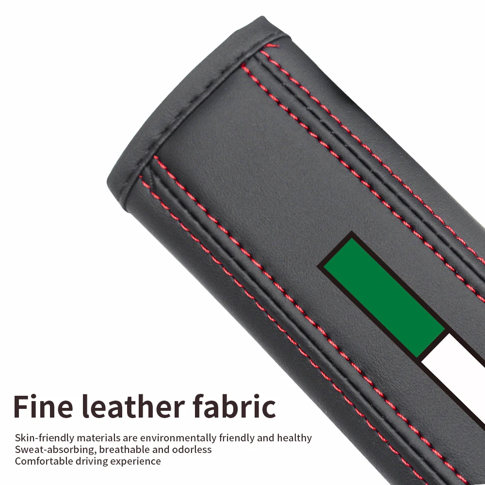 Italian Flag Car Seat Belt Strap Protector Pads Seat Belt Padding For Fiat 500 Abarth Punto 124 Spider Panda Bravo Freemont