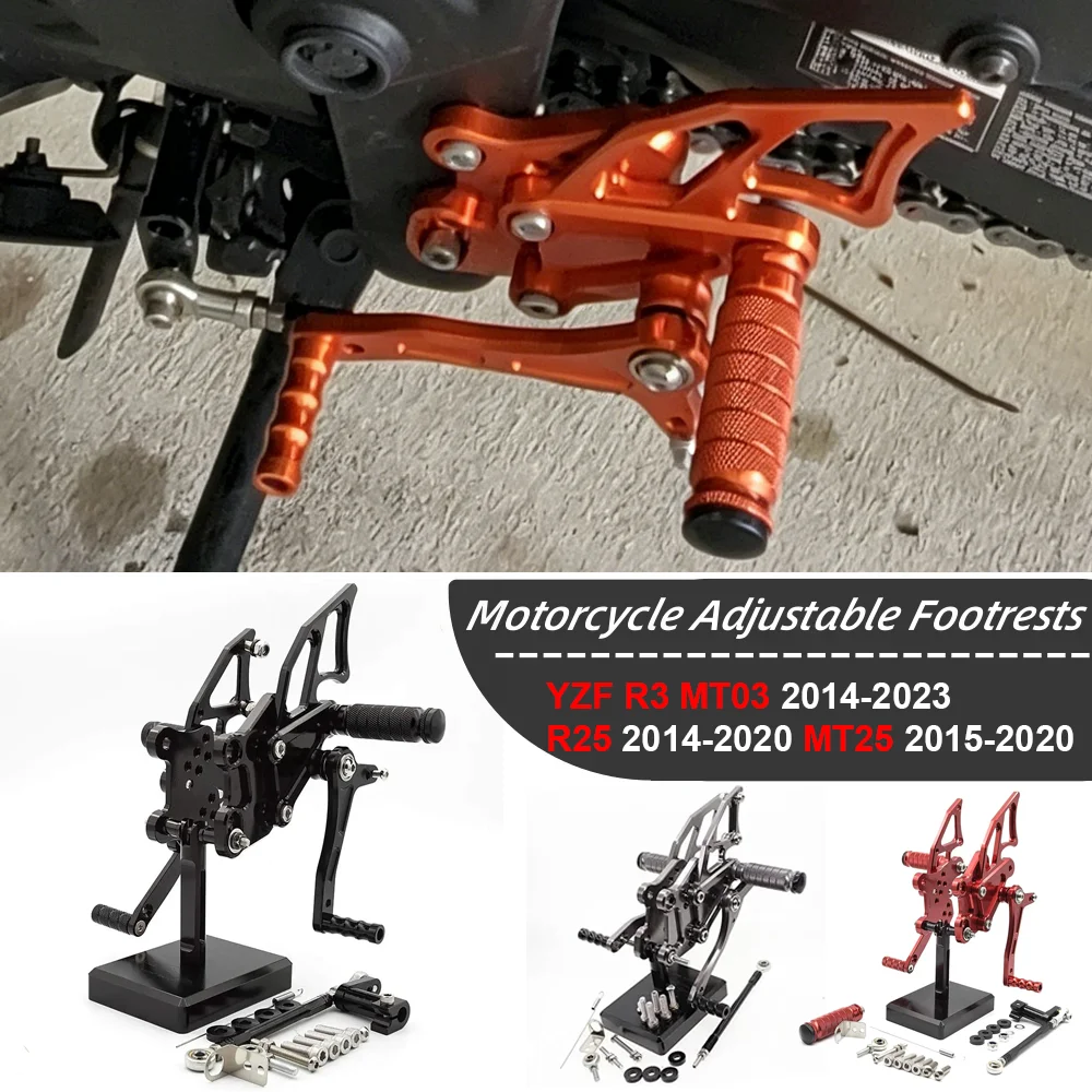 

For YAMAHA YZF R3 MT03 2014-2023 Motorcycle Rearsets Rear Sets Foot Pegs Pedal Footrest For Yamaha R25 2014-2020 MT25 2015-2020