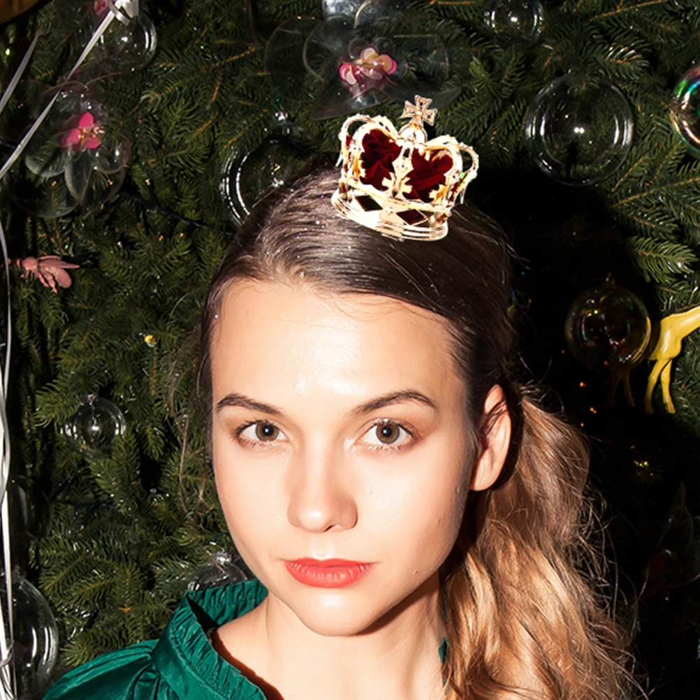 

2pcs Hairpin Party Headdress Halloween Accessories Girls Crown Hair Party Hair Accessories Clip Royal Medieval Crown