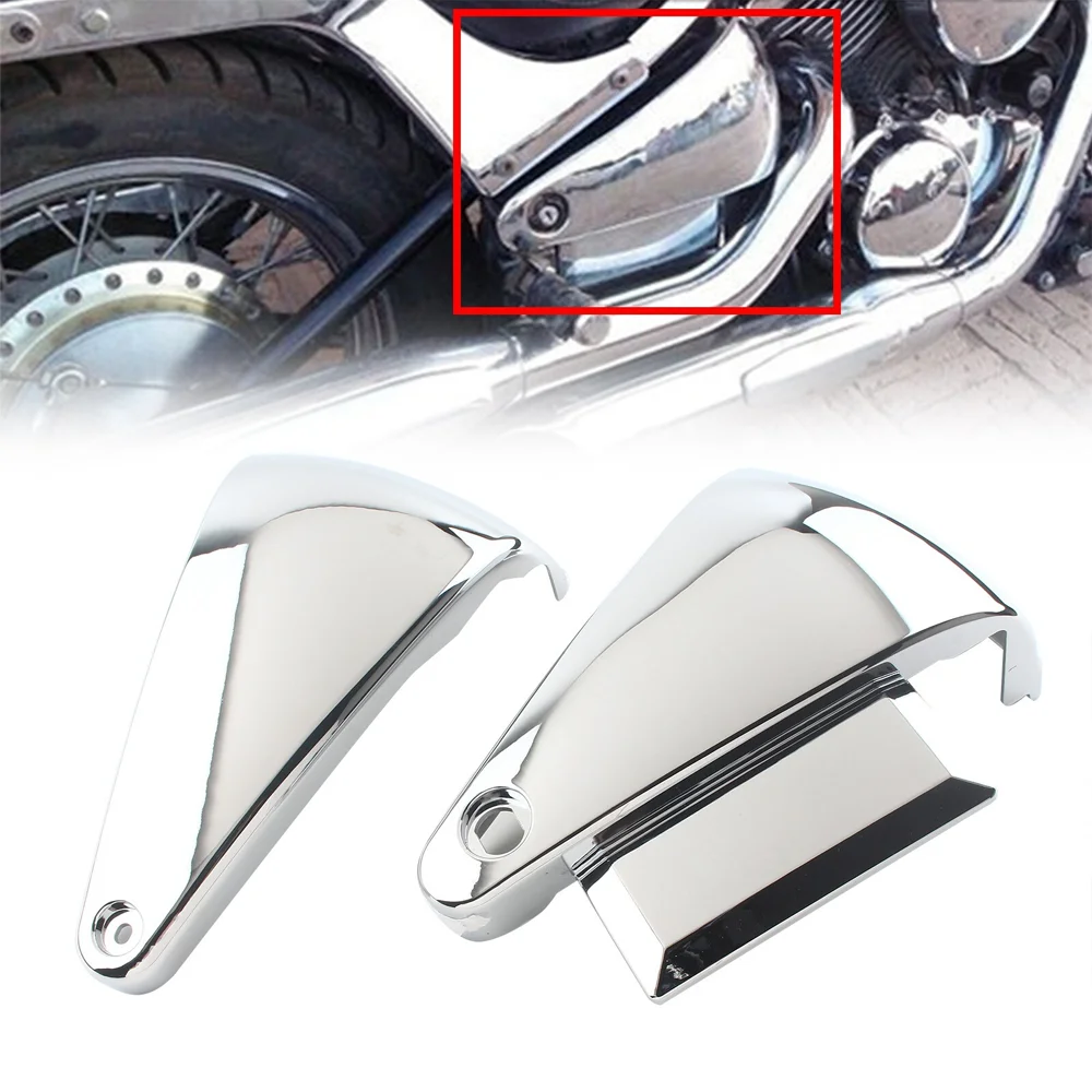 2pcs Motorcycle Battery Side Fairing Cover for Kawasaki Vulcan 400 800 VN400 VN800 Classic ABS Plastic Chrome