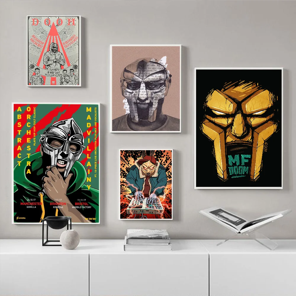 Madvillain MF Doom Madlib Movie Sticky Posters Whitepaper Sticker DIY Room Bar Cafe Posters Wall Stickers