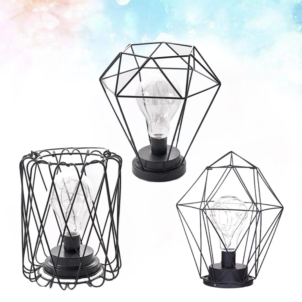 

Retro Style Iron Lamp Minimalist Hollow Diamond Unique Cool Perfect for Loft Cafe Christmas Party