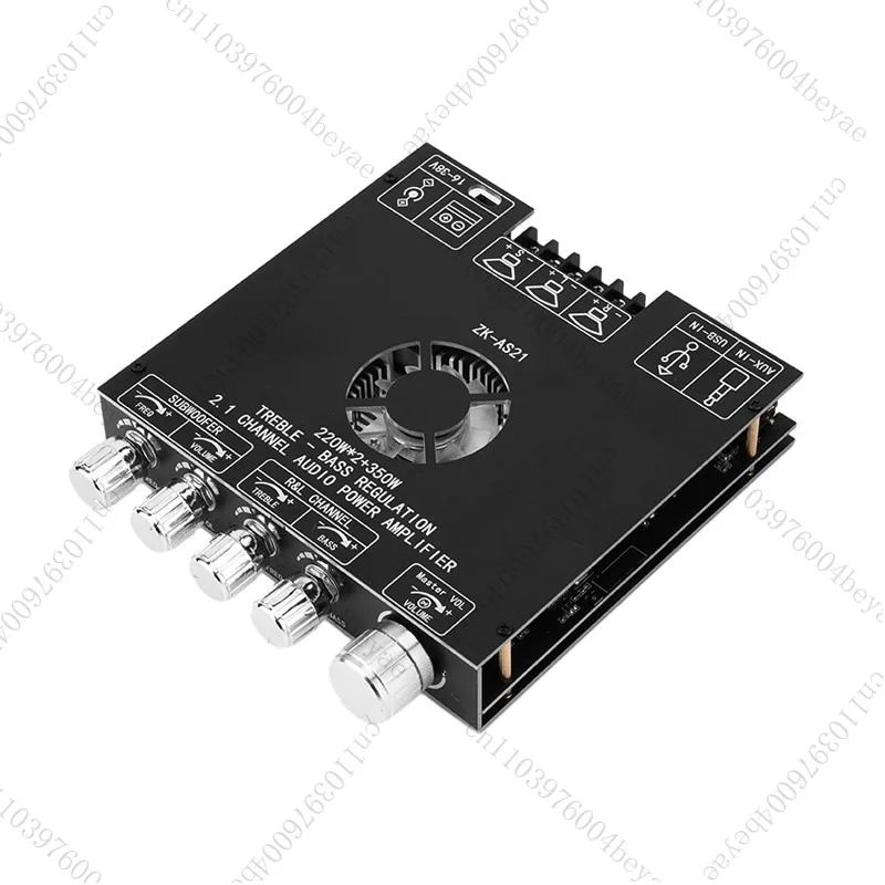 

ZK-AS1 2.1-channel TPA3255 Bluetooth digital amplifier board module high and low tone subwoofer 220WX2