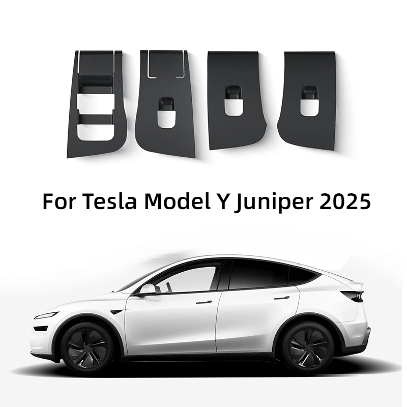 

Кнопки переключателя стеклоподъемника для Tesla Model Y Juniper 2025, аксессуары, 4 шт., силиконовая крышка открытой ручки двери, защитная наклейка для автомобиля
