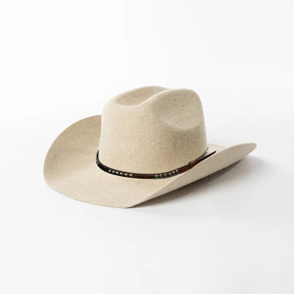 USPOP Herfst Winter Western Cowboyhoed Unisex Casual Bezaaid Wolvilt Hoed met Riem Grote Maat Fedora Verkrijgbaar in Maten S-XL