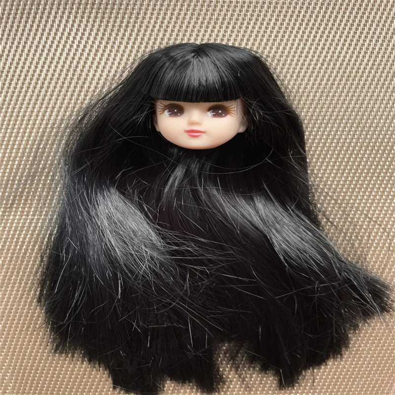 Licca Head Plant Hair Braid BOBO Blue Hair Toy Cartoon Doll Girls DIY Dressing Hair Toys Collection Cute Doll Head