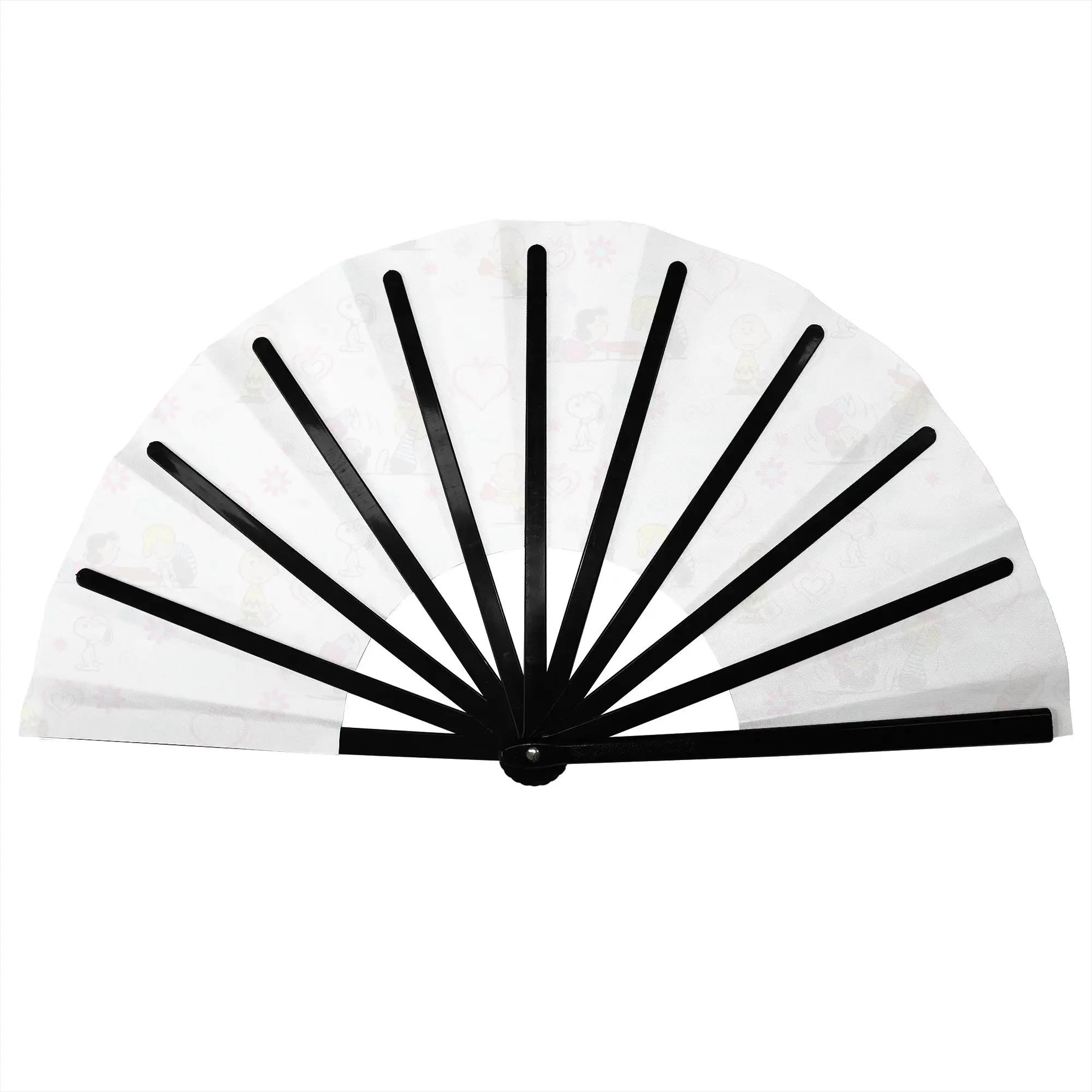 Snoopy Woodstock Cartoon Beagle Folding Hand Fan  Polyester Fabric Fan Funny Summer Accessory Decorative Fans view 2