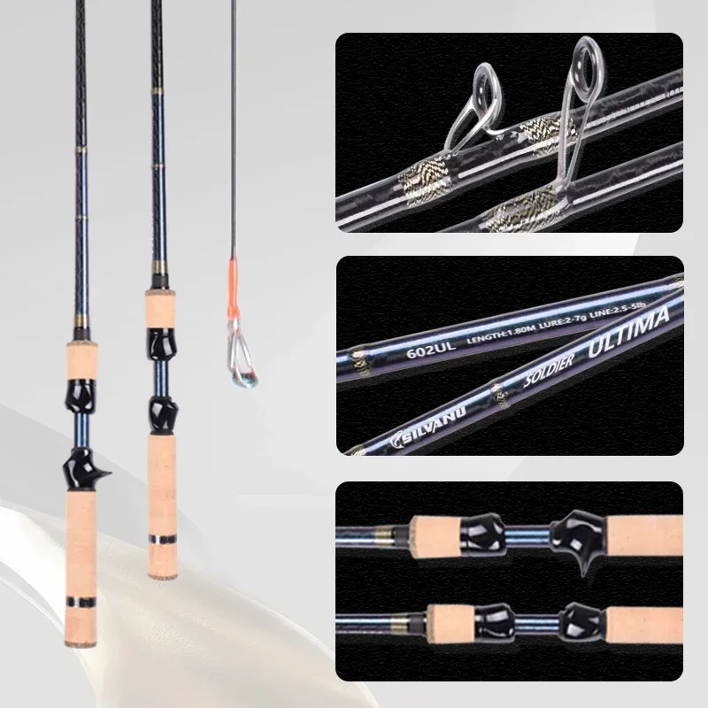 Imagem -04 - Mavllos Ultima-vara de Pesca de Giro Ultraleve Vara de Fundição de Carbono Anel Fuji Ponta Rápida ul Linha de Isca 16g 2-6lb30t tipo de Cano