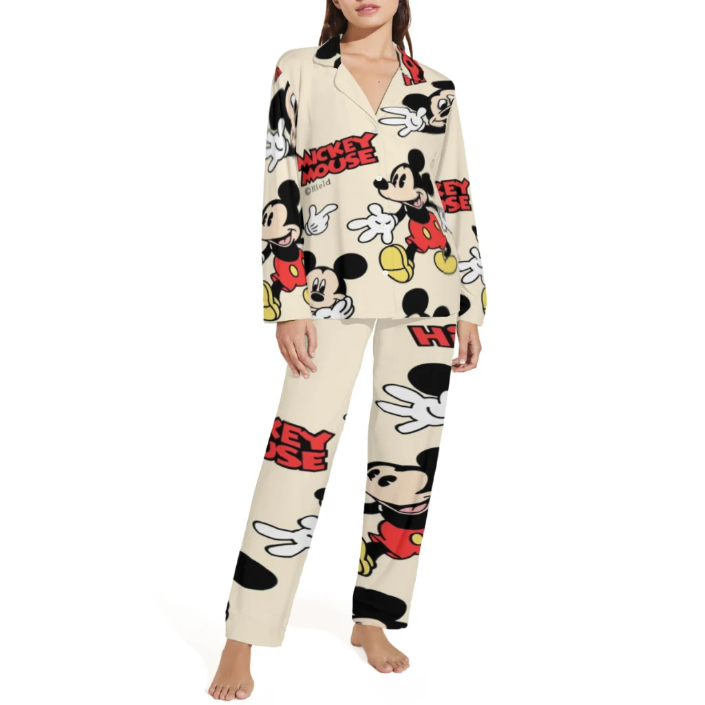 Disney Mickey Mouse Complete set of printed pajamas, comfortable/cute/patterne