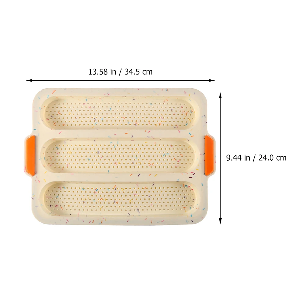 

3 Slot French Bread Mould Non-stick Silicone Baking Mold Oven Cake Making Easy Clean Wash Safe Thermal Perfect Daily Gift