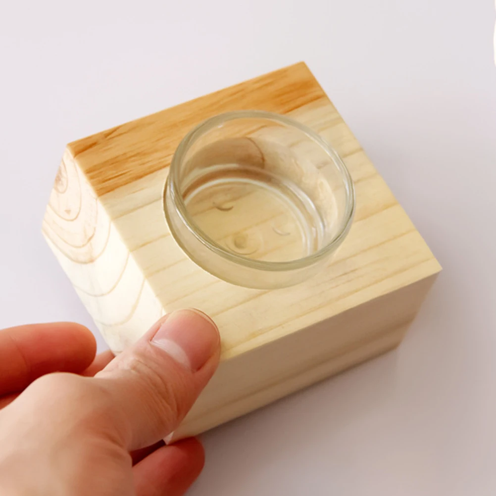 

2Pcs Wooden Candlestick Rustic Tea Light Holder Creative Desktop Ornament Home Decor Holders Wooden Holder