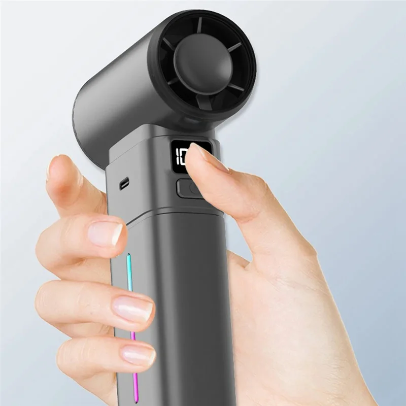 ABJI-調整照明折りたたみ夏ハンドヘルドミニターボファン USB 充電式送風機暴力ファンターボ風力発電