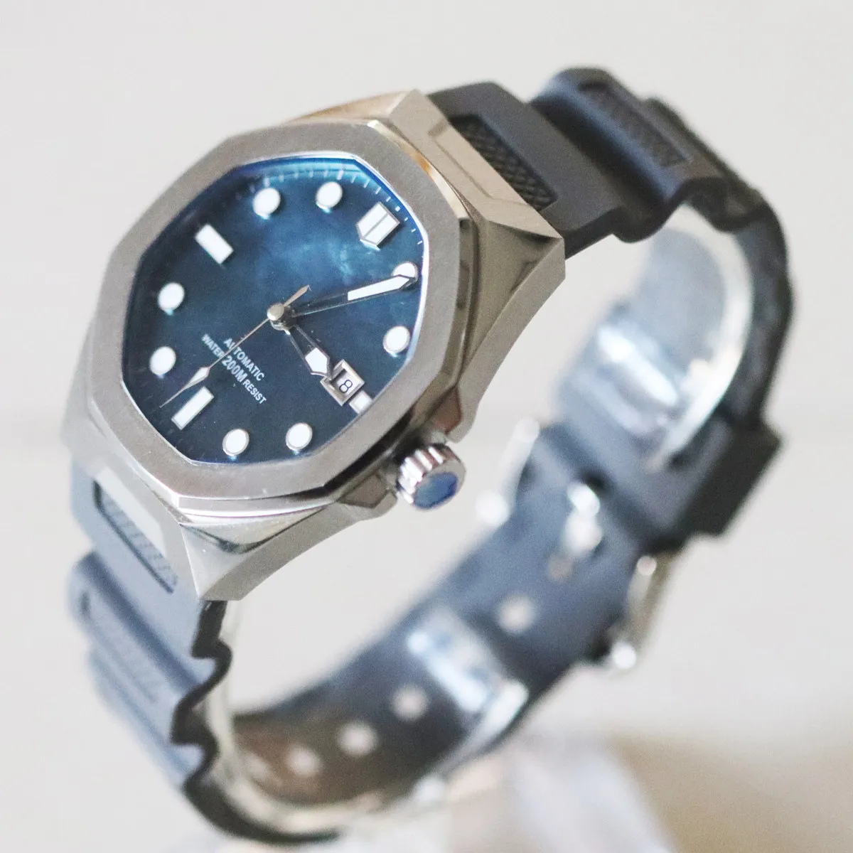 SIDAXIN Men Automatic Watch 41mm Mechanical Wristwatch Diver 50M Waterproof BGW-9 Luminous PT5000