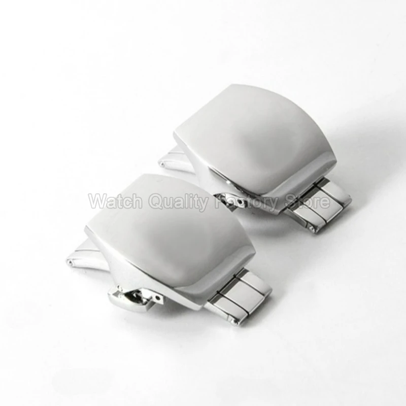 Silver 20mm Stainless Steel Watch Buckle for Franck Muller V45 V41 Watchband Sweatproof Rust Free Durable Butterfly Clasps