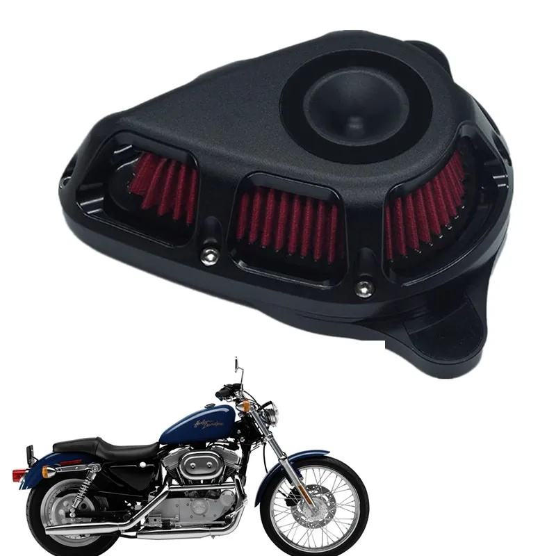 for Harley Sportster XL 883 XL 1200 2007-2020 Fitment-A Air Filter Multi-Angle Turnable Cnc Intake Cleaner Kit Aluminum Black