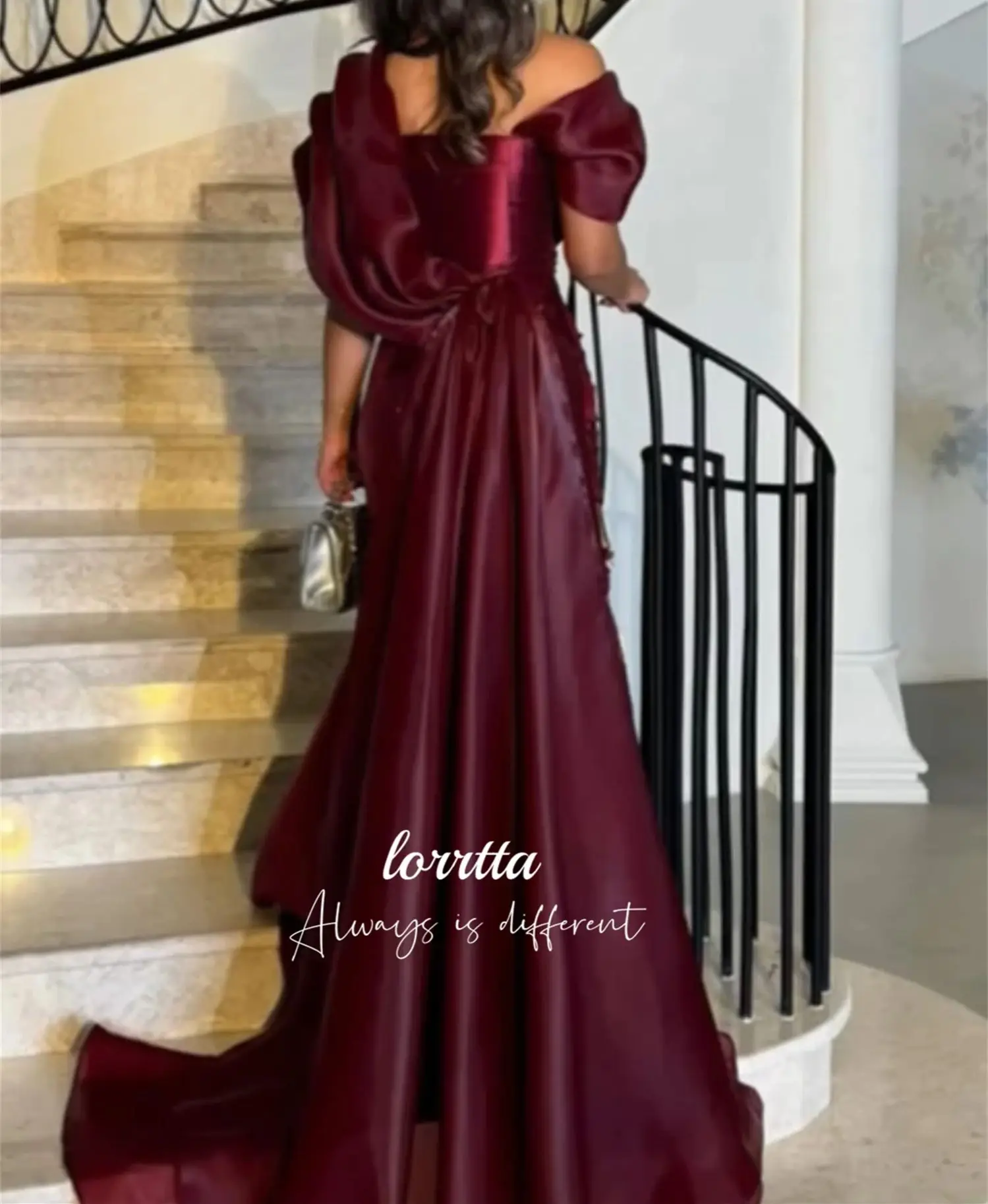 Lorrtta Party Dress Deep Red Elegant Evening Fishtail Cut Prom Womens Dresses for Special Occasions Robes De Cocktail Customized