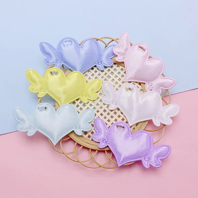 50 Stück 7*3,8CM Doppelseitige Herz-Engelsflügel-Applikationen für DIY Haarspangen-Zubehör, Kleidung, Kopfbedeckungen, Taschendekoration, Aufnäher – Detail 5