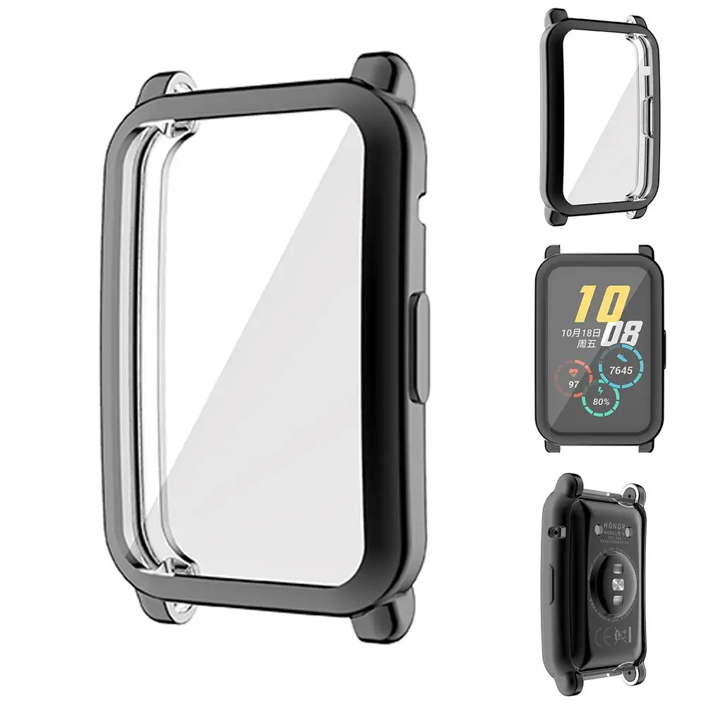 Soft Glass Edge Frame TPU Shell Watch Case Protective Bumper Screen Protector Cover For Huawei Honor Watch ES