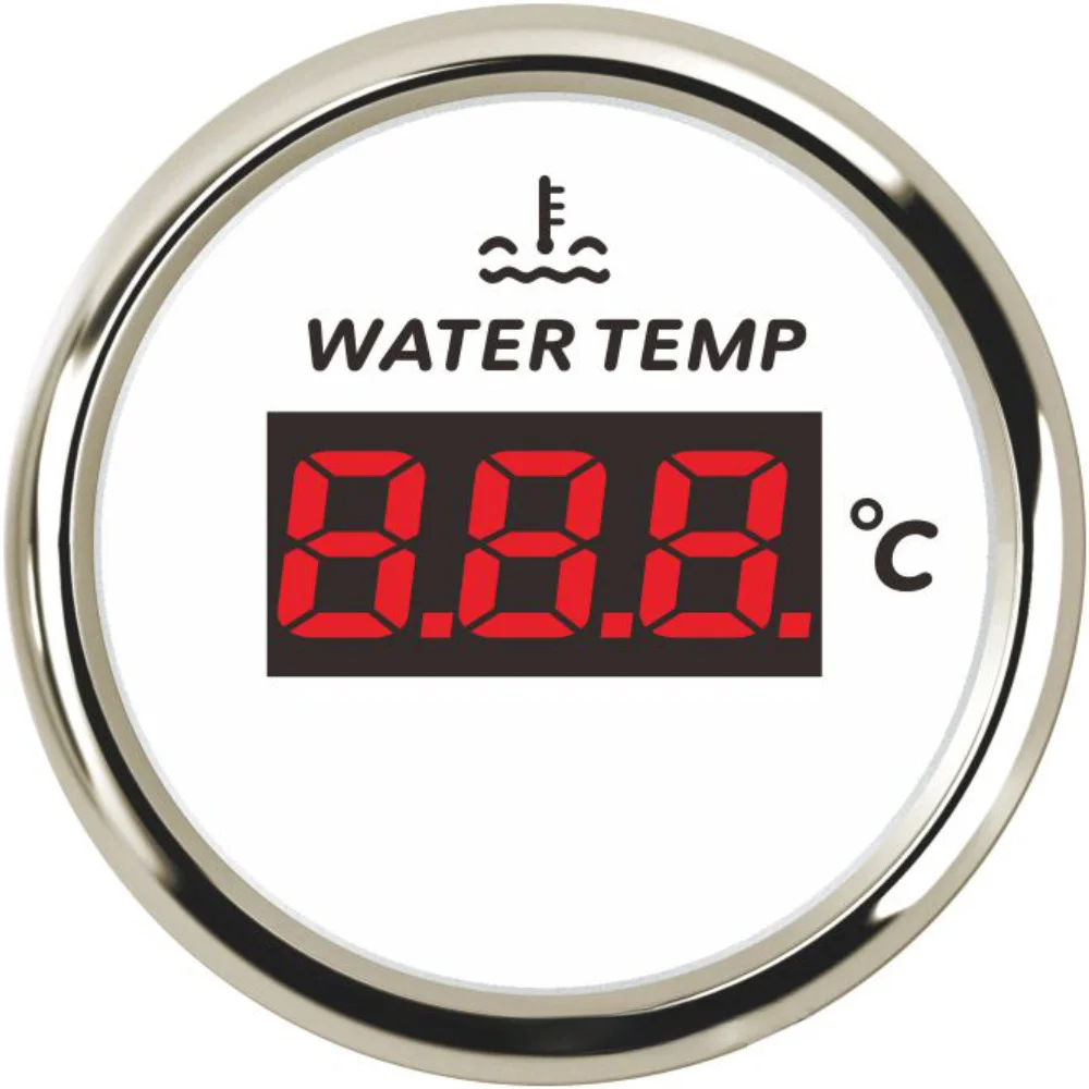 Car Water For Temp Meter 52mm Water For Temp Gauge Temperature Meter 12v 24v 40-120℃ For Marine Boat Car Truck Water