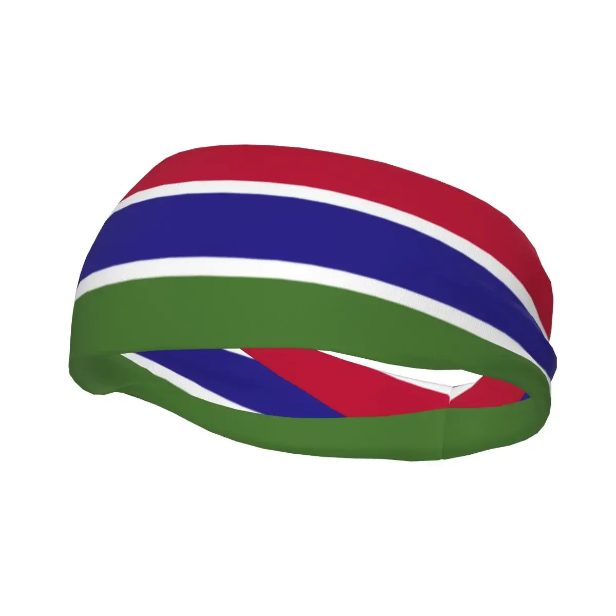 Custom Gambia Flag Sport Headbands for Women Men Stretchy Moisture Wicking Gym Sweatband