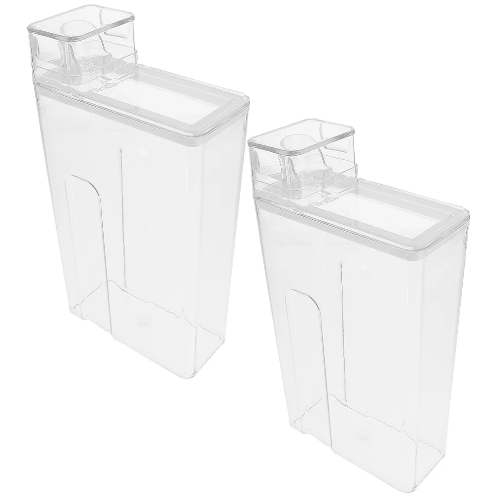 

2Pcs Multipurpose Laundry Bucket Refillable Storage Box for Detergent Powder Lotion Leakproof Portable Sub Container Compact