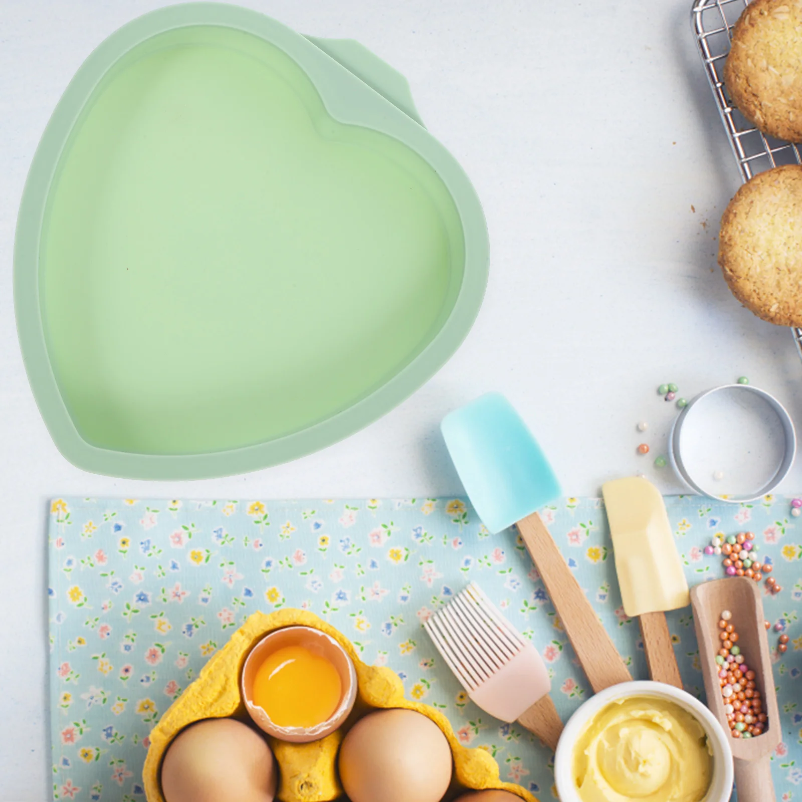 

4 Pcs Heart Shaped Silicone Cake Mold Baking Pan Non Release Romantic Anniversary Kitchen Bakeware Mousse Chocolate