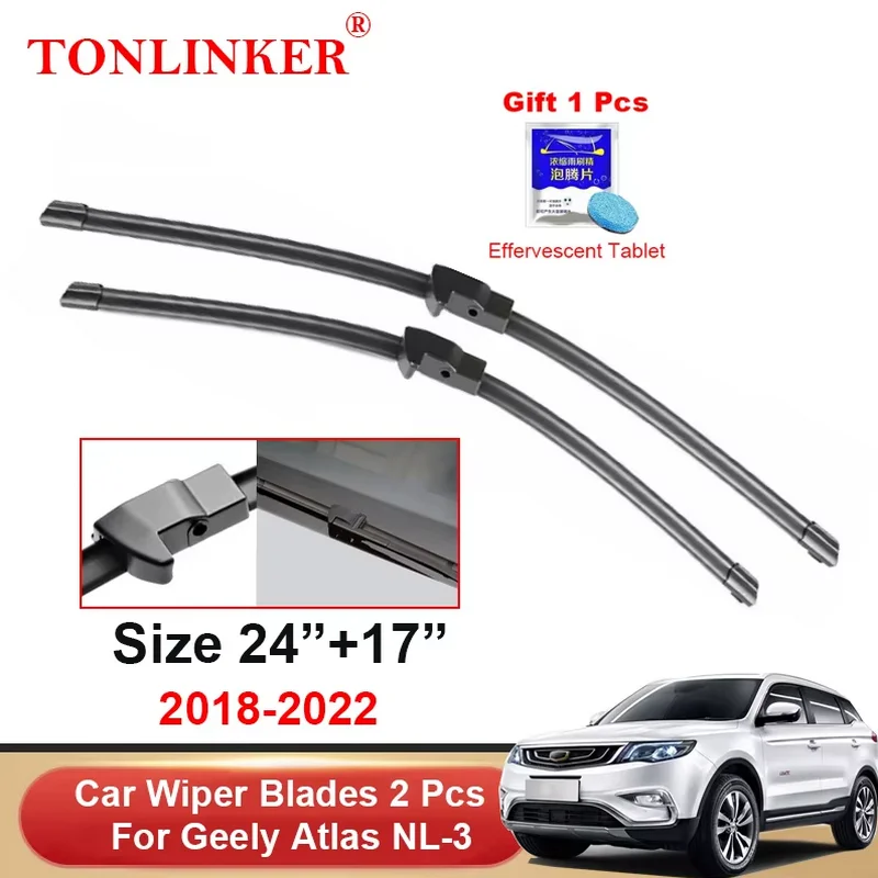 

TONLINKER автомобильные щетки стеклоочистителя для Geely Atlas NL-3 2018 2019 2020 2021 2022 2023 Atlas Pro, аксессуары, щетки стеклоочистителя, резак