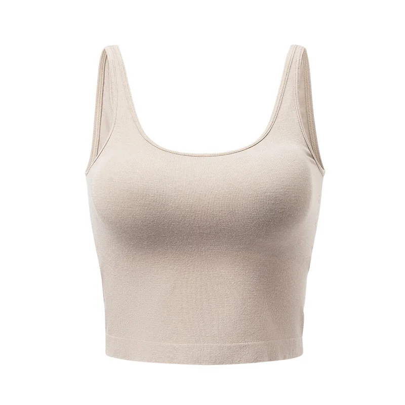 Semir Vest Women Integrated With Built-In Bra Strappy Wireless Bra Underwear Solid Color Base Layer Inner Wear Wearable Outside