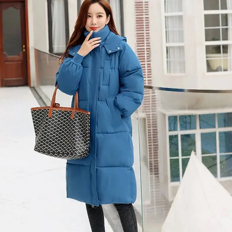 

Overcoat Winter Warm Hooded Women's Cotton 2025 New Fashion Korean-Style Loose Solid Color Down Cotton-Padded Jacket