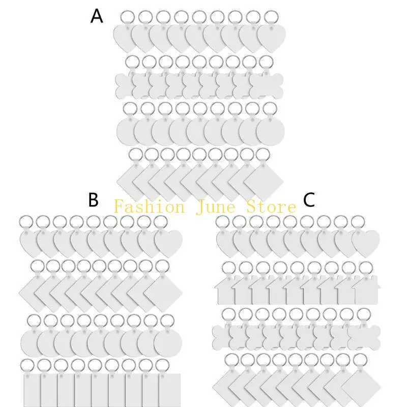 

N5KA 36 PCS Деревянный хард для брелок Blank MDF Двойной печатный печать.