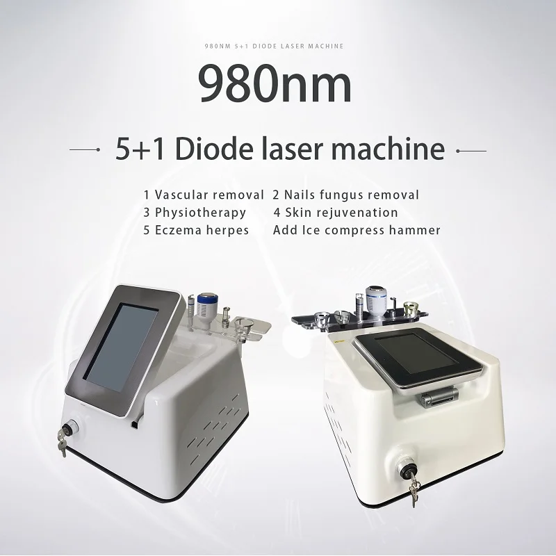 5 in 1 Professional 980nm Diode Laser Spider Vein Removal Machine Blood Vessels Therapy Nail Fungus Vascular Treatment Device