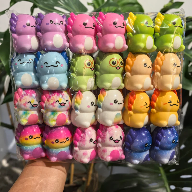 12/24PCS; Mini Kawaii Newt para Crianças e Adultos; Brinquedo Squishy Fofo para Alívio do Estresse/ Brinquedo de Subida Lenta; Lembrancinha de Carnaval, Presente para Festas