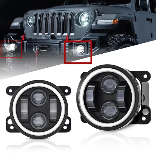 Luces antiniebla de haz alto y bajo Wrangler de 4 pulgadas, luces auxiliares de 220W y 6000K, luz de señal LED para vehículo todoterreno de 22000LM