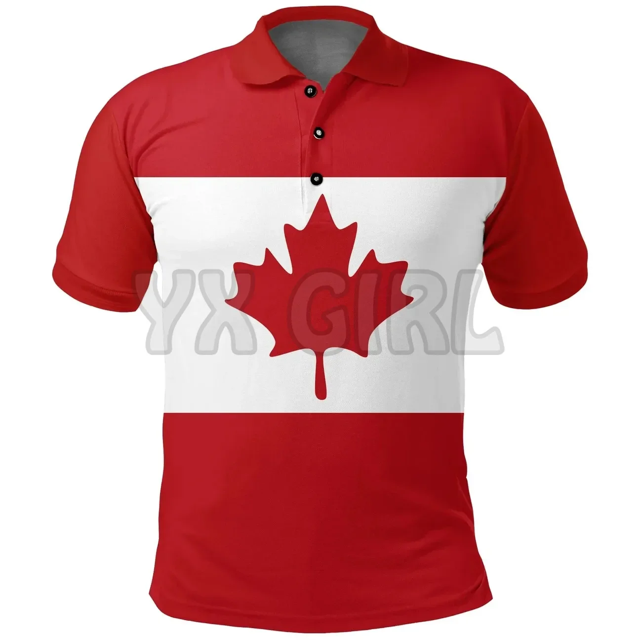 2024 Summer shirts women for men Canada Day Flag Polo Shirt 3D printed Short sleeve t shirts Tops camisas