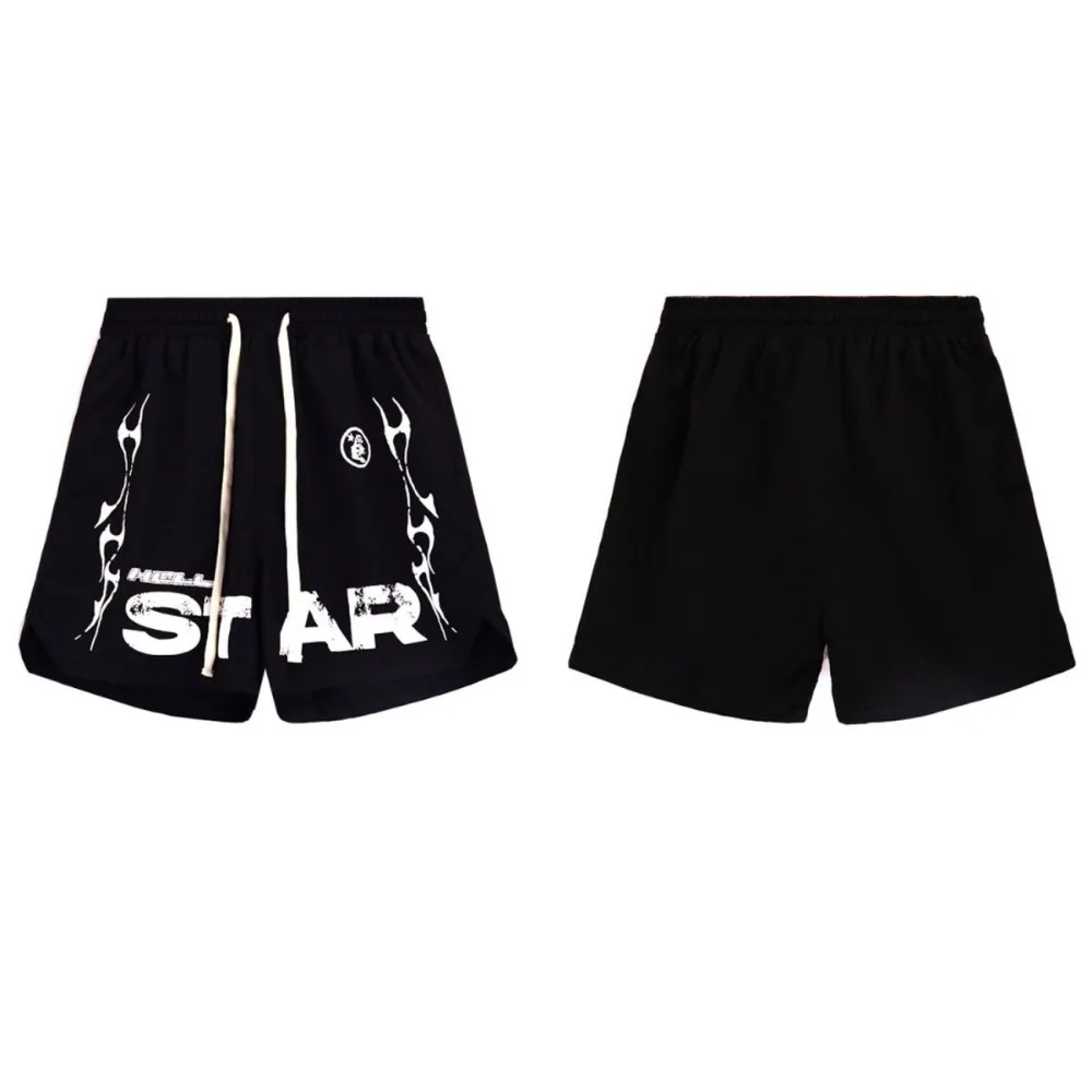 Star Flame Logo Printing High Quality Cotton Sports Casual Shorts Men Shorts for Men  Basketball Shorts  Mens Shorts  Men Shorts