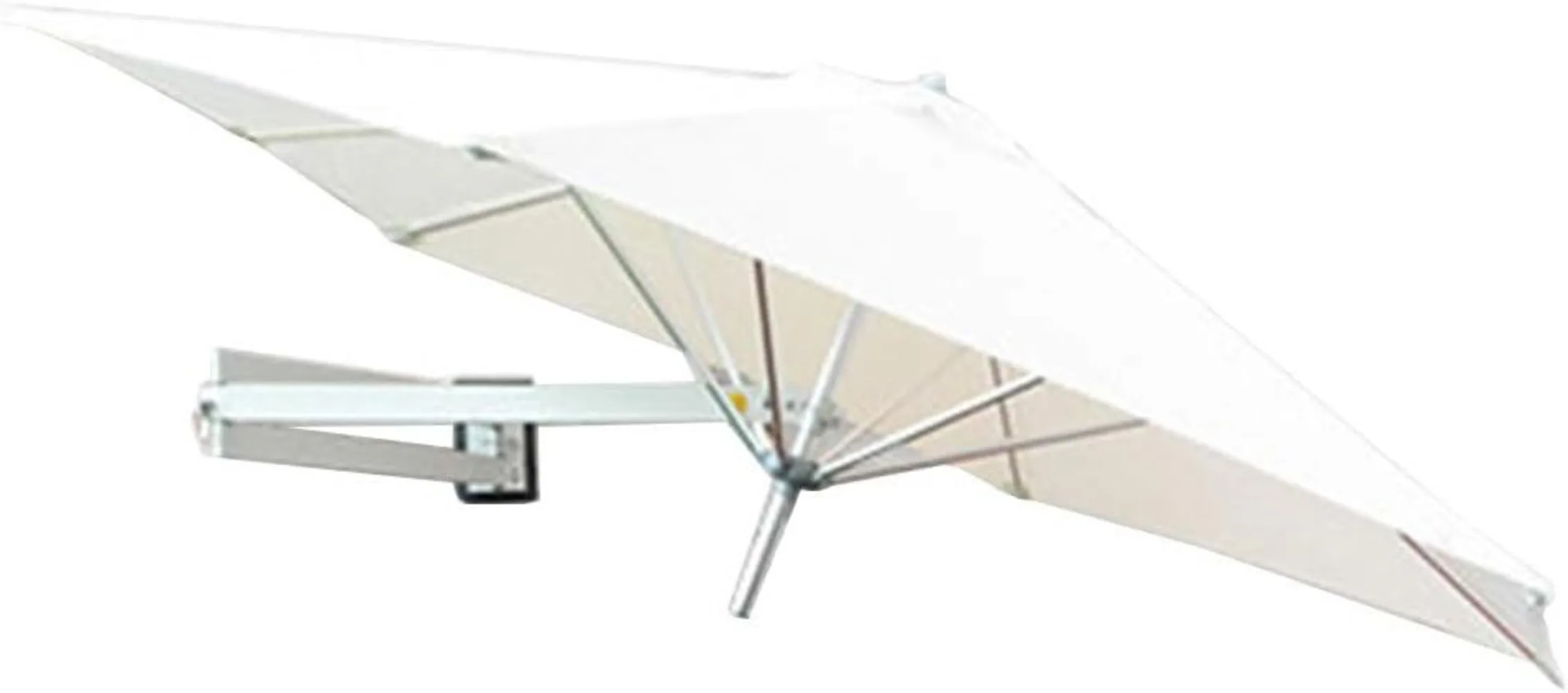 Wall Mount Patio Parasol Outdoor Garden Balcony Tilting Sunshade, Aluminium, Ø 7ft / 220cm.