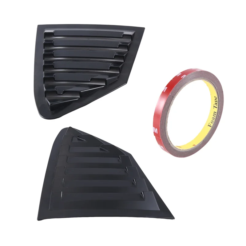 

Matte Black Rear Side Vent Quarter Window Louver Shutter Cover Trim Component For Ford Focus 2019-2020