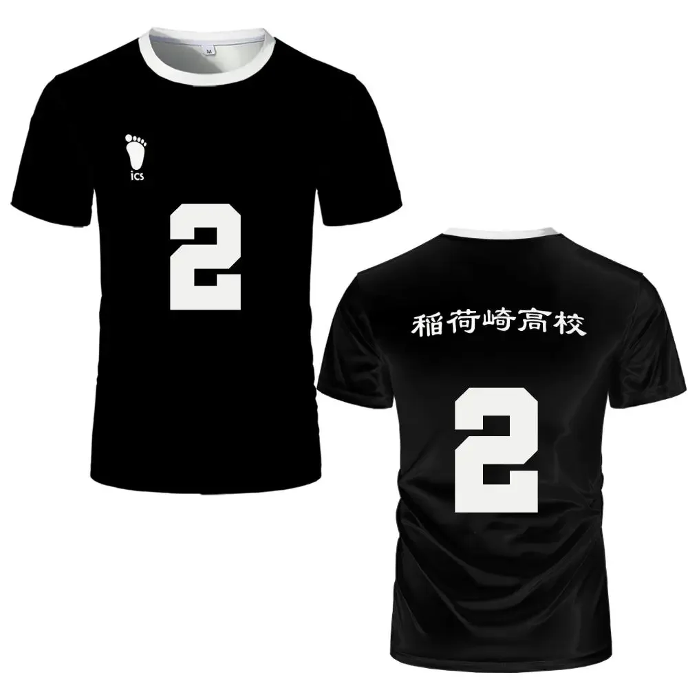 Brand New Haikyuu Anime T-shirt Inarizaki High School Volleyball Team Uniform Role-playing Atsumu Miya Sports Round Neck Top