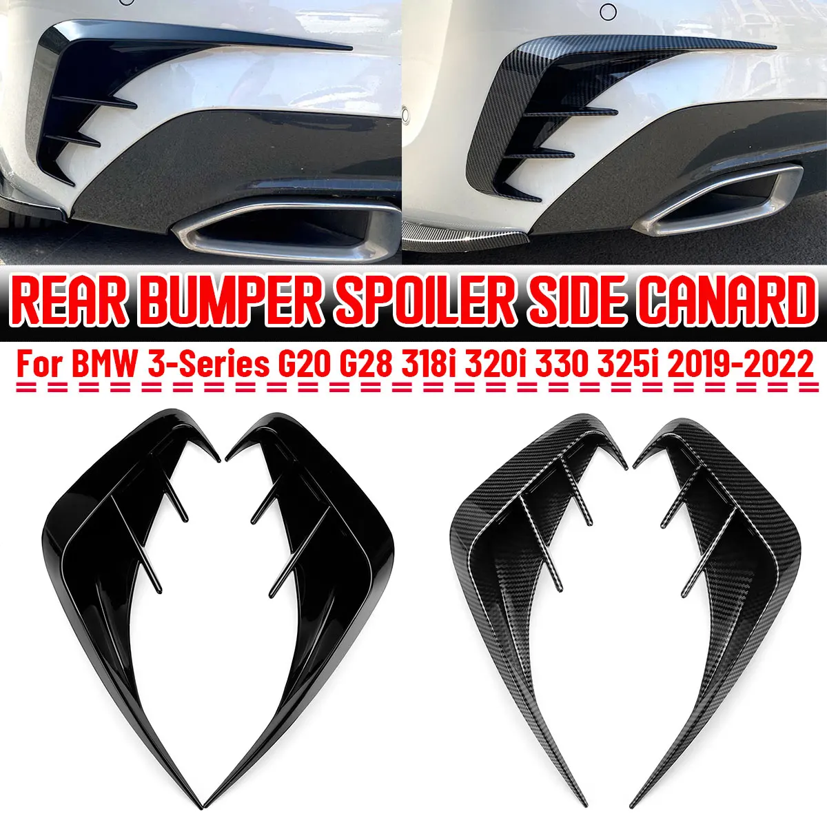 

Rear Bumper Splitter Spoilers Canard Exterior Parts For Bmw Accessories 3 Series G20 G28 318i 320i 330i 2019-2022 Car Styling