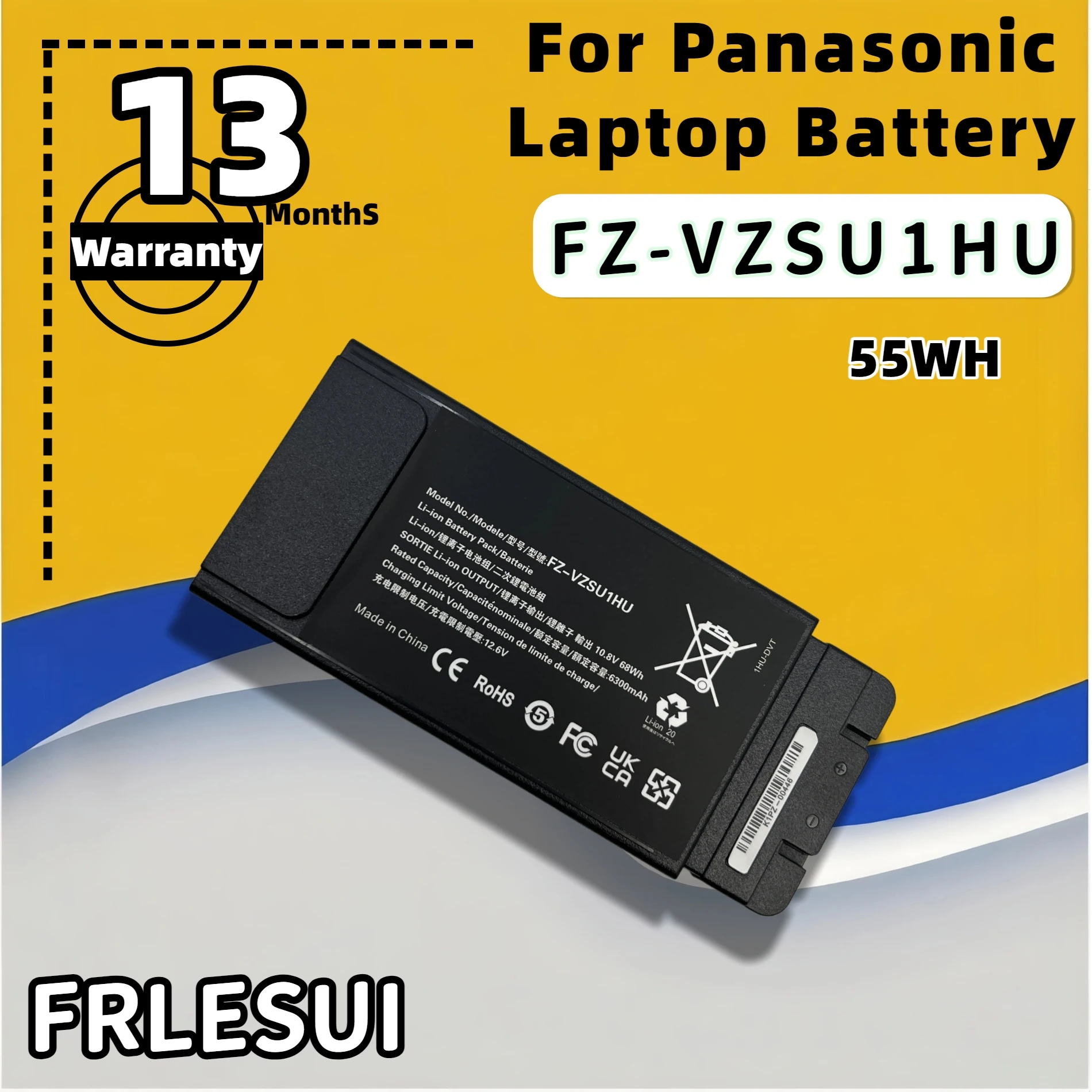 

FRLESUI FZ-VZSU1HU Battery for Panasonic Toughbook FZ-55 Laptop, Compatible with FZ-55 MK1 and MK2 Models, 13 Months Warranty