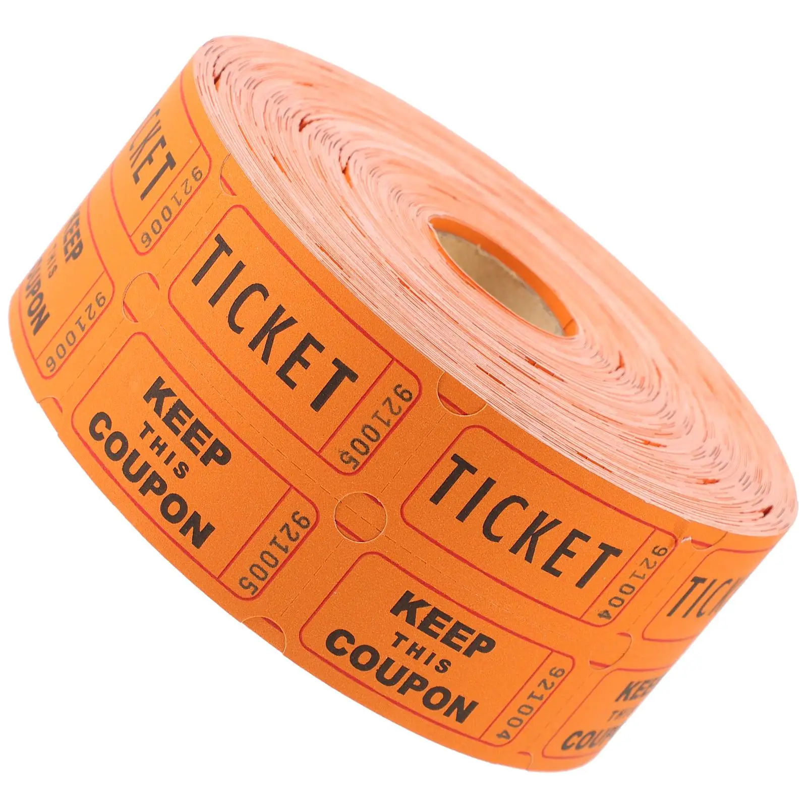 

1000pc Lottery Tickets Raffle Game Vouchers Orange Paper Tickets for Events Celebrations Classroom Concerts