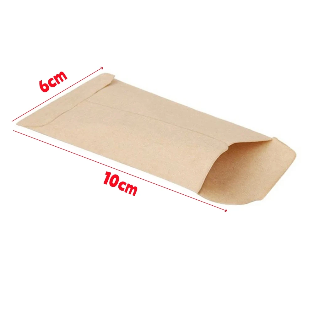 200/500Pcs Kraft Paper Seed Bags for Garden Orchard Farmland Plants Flowers Vegetables Hybridization and Soaking Purposes 6x10cm