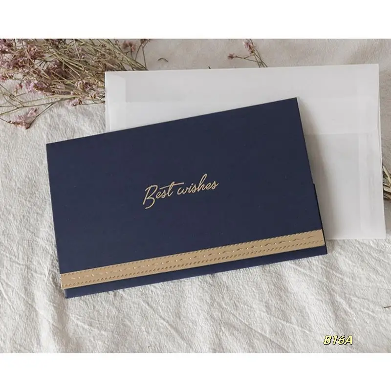 10 Pack Wedding Greeting Cards With Envelopes, Gold Foil Design Thank You Notes Black Easy To Use