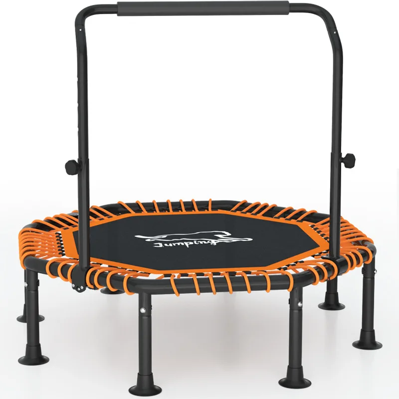 48Inch Yoga Trampoline Set with No/Single/Double Handrail Adult Gym Home Rubbing Bed  Shaping Tools Foldable Indoor Legs Sports