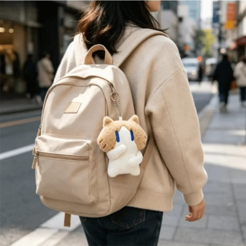 Soft Fluffy Cat Plush Keychain Exquisite Design Mini Size Cat Plush Doll Keyring Kawaii Cartoon Animal Kitten Plush Keychain