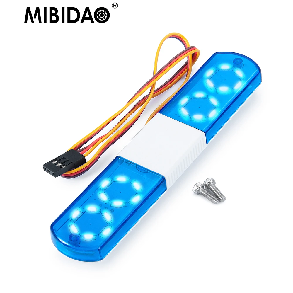 MIBIDAO 115mm/145mm RC Car Lights Police Alarming Multi-function Flashing Light for 1/8 1/10 RC Crawler Car Kyosho Tamiya TRX4