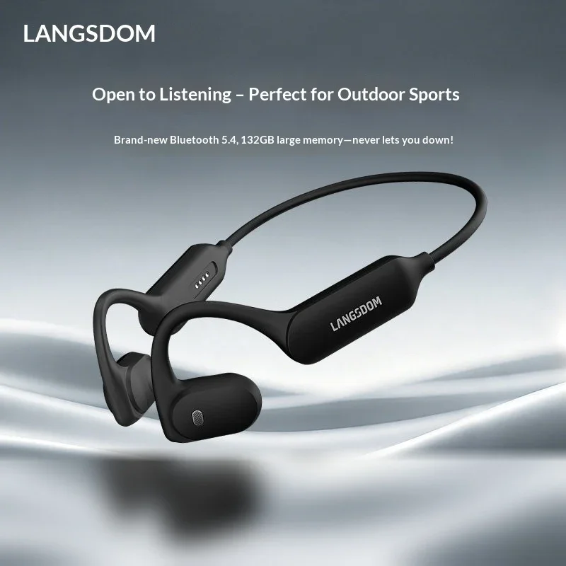 LANGSDOM AirWave Open Ear Bluetooth Headphones Wireless Air Conduction Ear Hook Sports Earbuds for Running Cycling